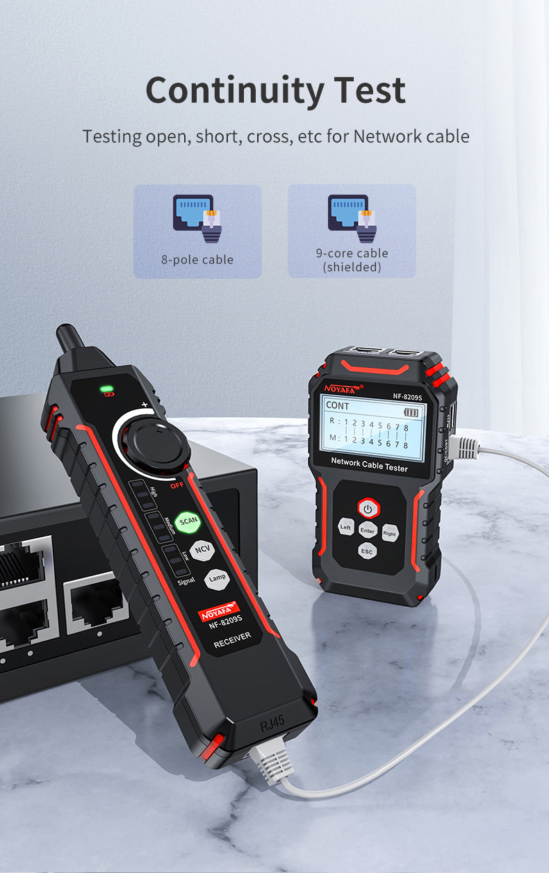 Tester Rete Multifunzione DDK-NF10234 con  Test di Tensione Senza Contatto