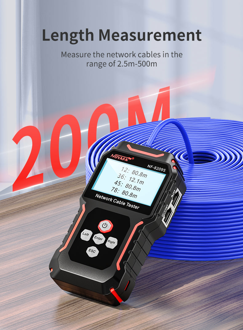 Tester Rete Multifunzione DDK-NF10234 con  Test di Tensione Senza Contatto