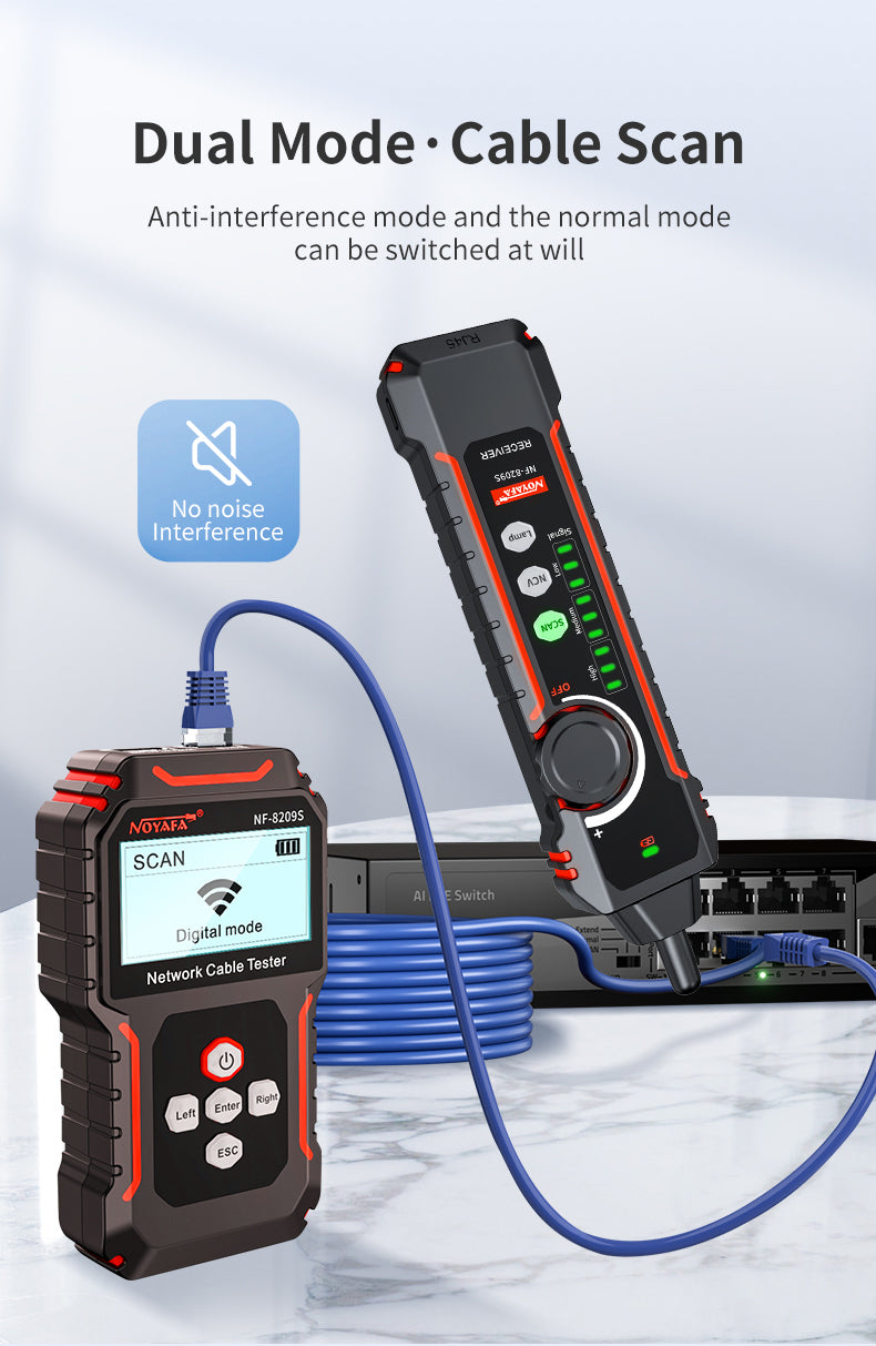 Tester Rete Multifunzione DDK-NF10234 con  Test di Tensione Senza Contatto