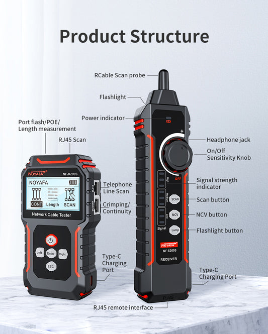 Tester Rete Multifunzione DDK-NF10234 con  Test di Tensione Senza Contatto