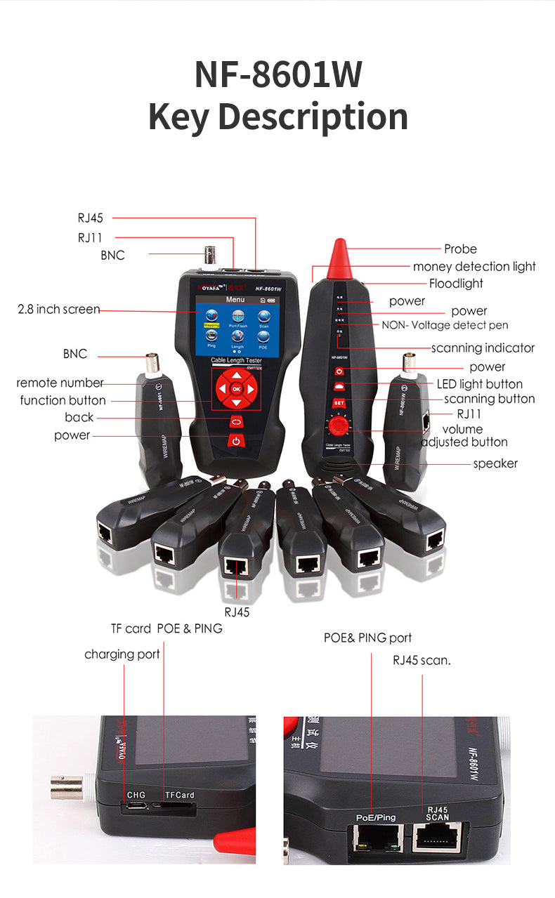 Tester di rete DDK-NF10626 completo di con 8 remoti