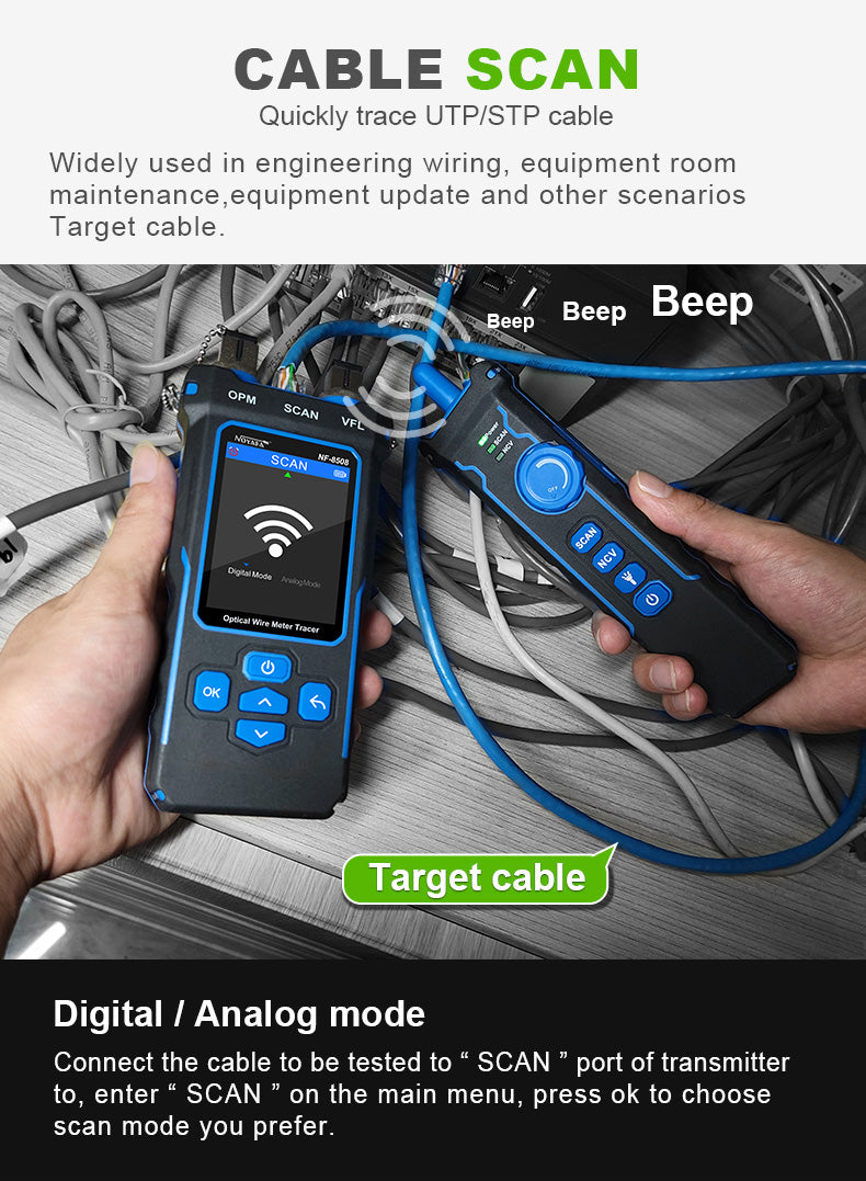 Tester di Rete DDK-NF10533 per Rame e Fibra ottica