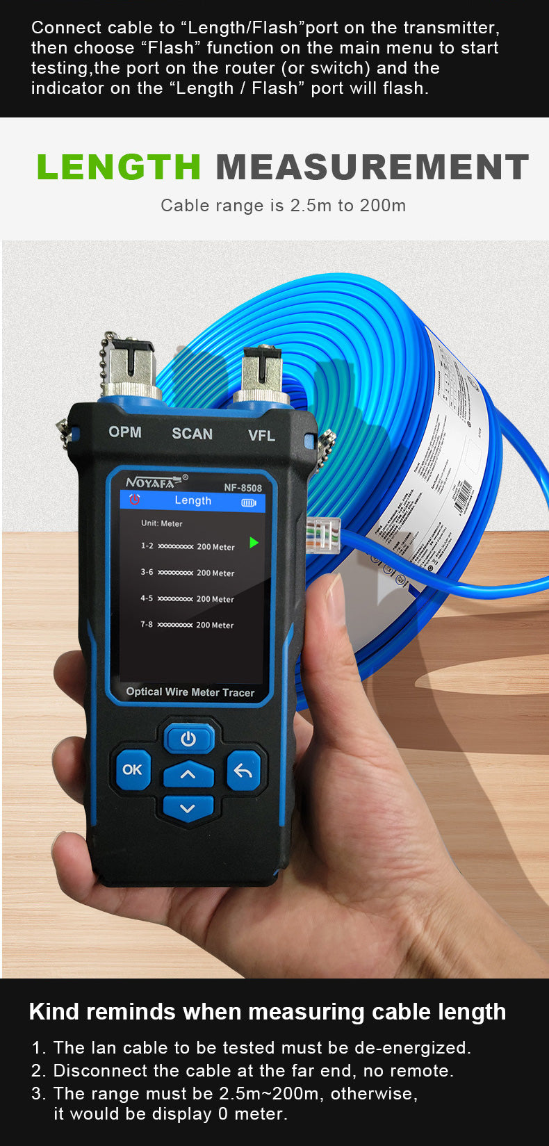 Tester di Rete DDK-NF10533 per Rame e Fibra ottica