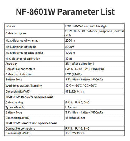 Tester di rete DDK-NF10626 completo di con 8 remoti