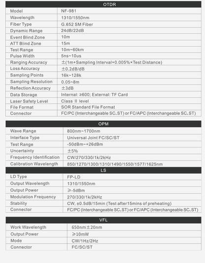 Mini OTDR  DDK-NF3006 per misurazione e la diagnostica di reti in fibra ottica